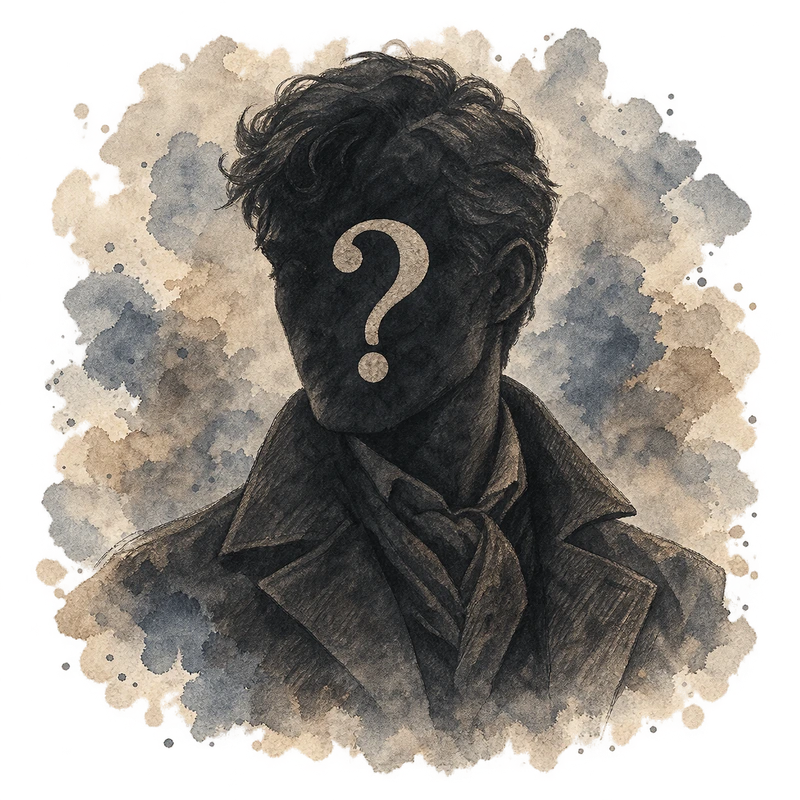 Watercolour silhouette of an unidentified recurring character